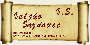 Veljko Sazdović vizit kartica